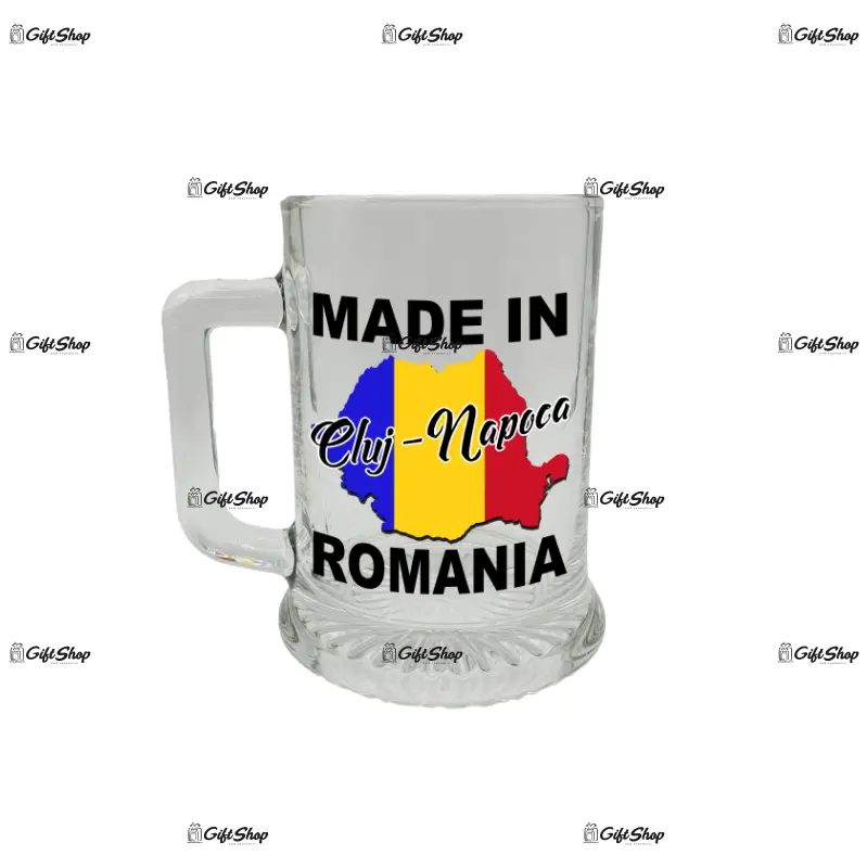Made in cluj-napoca romania, halba cu mesaj
